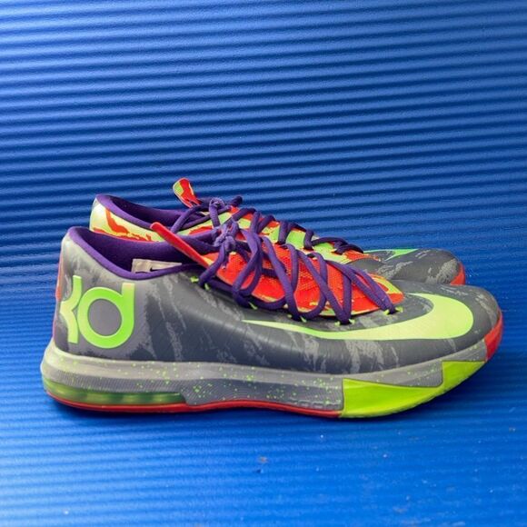 Size 11.5- Nike Kevin Durant VI 6 Energy Shoes Grey Electric Green 599424-008 - Picture 1 of 8